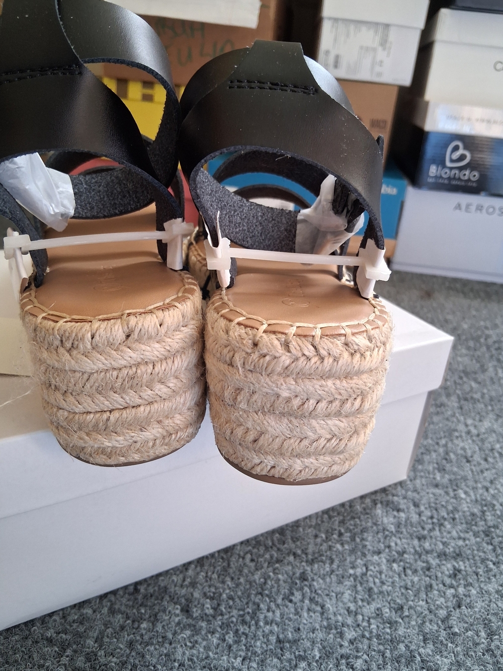 Black Espadrille Platform Sandals - Women - Picture 8 of 14